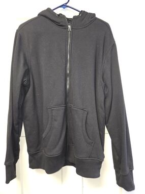 George Men's Black Zip-Up Hoodie Sweater